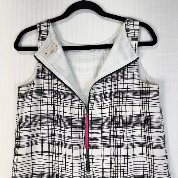 Ann Taylor LOFT Mini Dress Size 6 Drop Waist Floral Plaid Business Casual - Picture 3 of 7